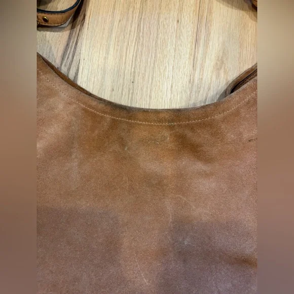 Stuart Weitzman brown suede leather shoulder or crossbody bag - Picture 7 of 13